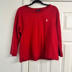 Polo Ralph Lauren Sweatshirt Womens Size Medium Red Pullover Crewneck Preppy